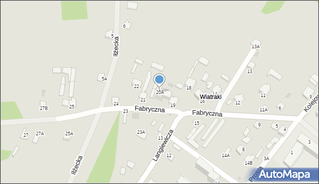 Kunów, Fabryczna, 20A, mapa Kunów