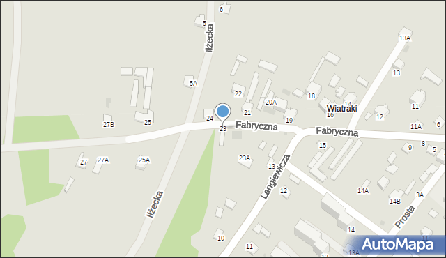 Kunów, Fabryczna, 23, mapa Kunów