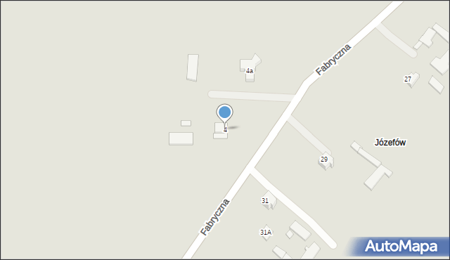 Kurów, Fabryczna, 4, mapa Kurów