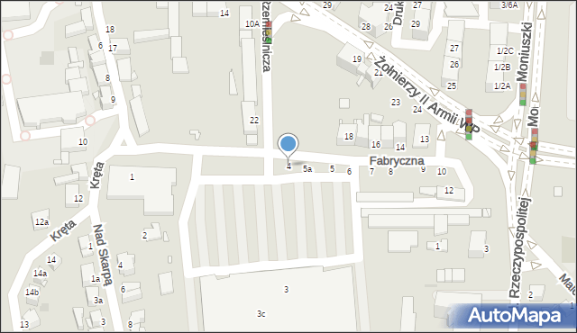 Legnica, Fabryczna, 4, mapa Legnicy