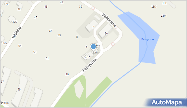 Łomianki Dolne, Fabryczna, 4/6, mapa Łomianki Dolne