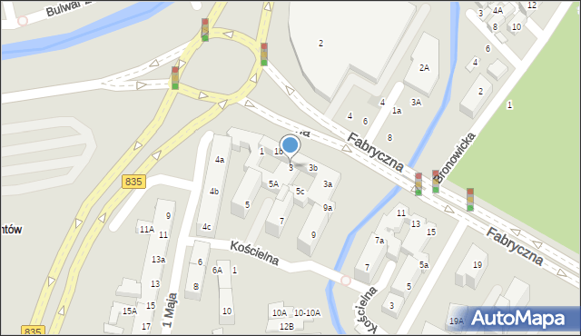 Lublin, Fabryczna, 3, mapa Lublina