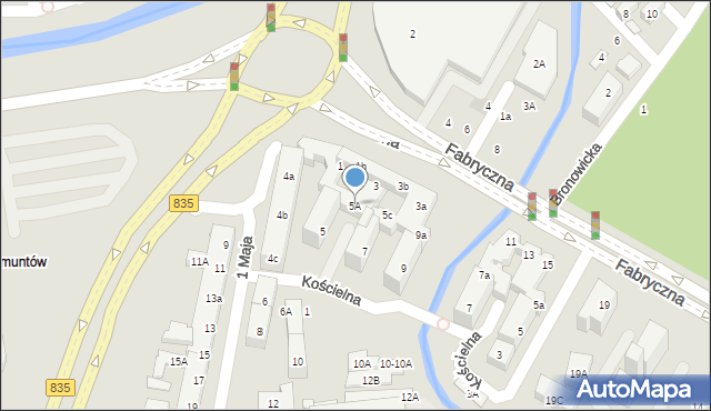 Lublin, Fabryczna, 5A, mapa Lublina
