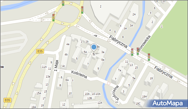 Lublin, Fabryczna, 5c, mapa Lublina