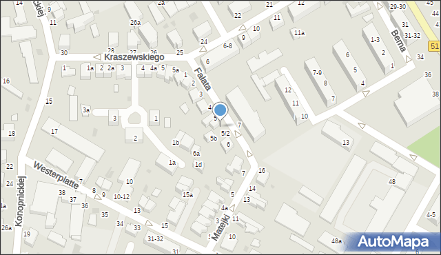 Malbork, Fałata Jana, 5/1, mapa Malborka