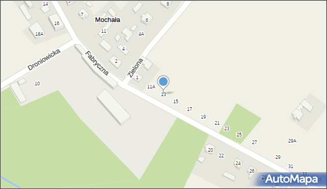 Mochała, Fabryczna, 13, mapa Mochała