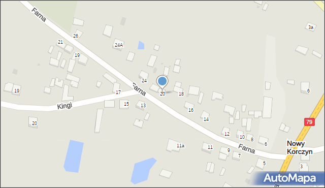 Nowy Korczyn, Farna, 20, mapa Nowy Korczyn