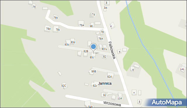 Nowy Sącz, Falkowska, 82A, mapa Nowego Sącza