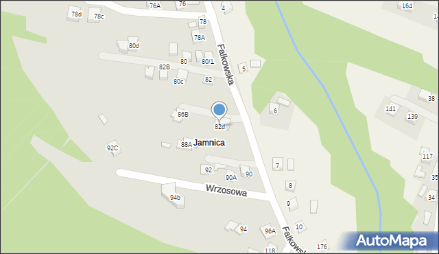 Nowy Sącz, Falkowska, 82d, mapa Nowego Sącza