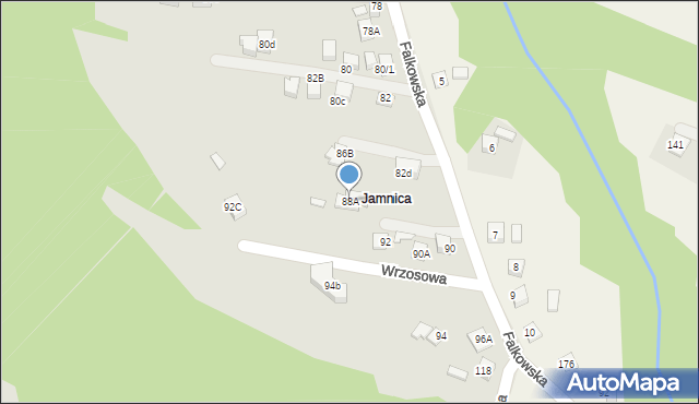 Nowy Sącz, Falkowska, 88A, mapa Nowego Sącza