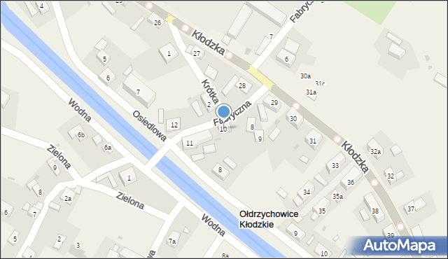 Ołdrzychowice Kłodzkie, Fabryczna, 10, mapa Ołdrzychowice Kłodzkie