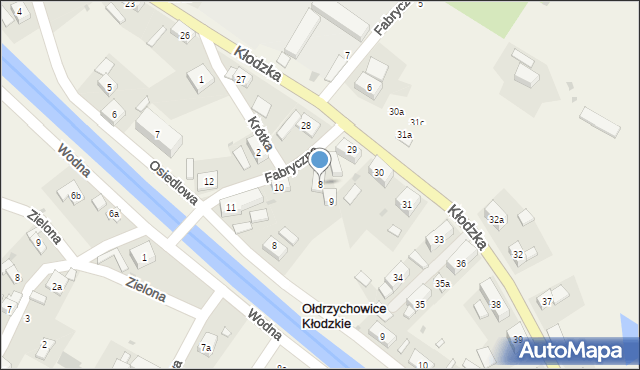 Ołdrzychowice Kłodzkie, Fabryczna, 8, mapa Ołdrzychowice Kłodzkie