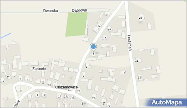 Olszamowice, Fałkowska, 6, mapa Olszamowice