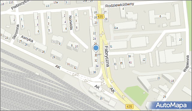 Opole, Fabryczna, 30, mapa Opola