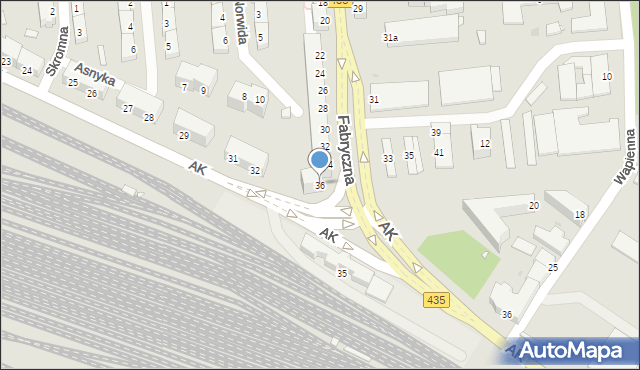 Opole, Fabryczna, 36, mapa Opola