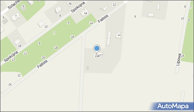 Osowiec, Falista, 11a, mapa Osowiec