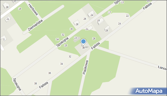 Osowiec, Falista, 30, mapa Osowiec