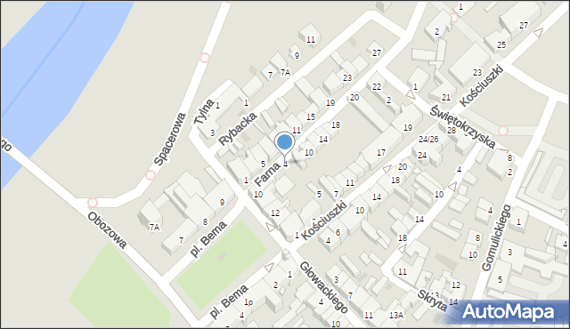 Ostrołęka, Farna, 4, mapa Ostrołęka