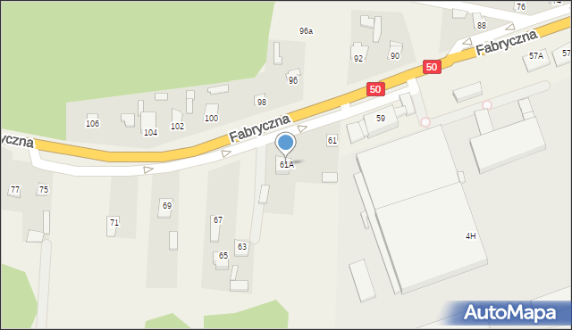 Ostrówek, Fabryczna, 61A, mapa Ostrówek