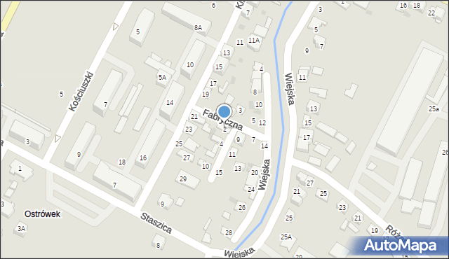 Ostrowiec Świętokrzyski, Fabryczna, 2, mapa Ostrowiec Świętokrzyski