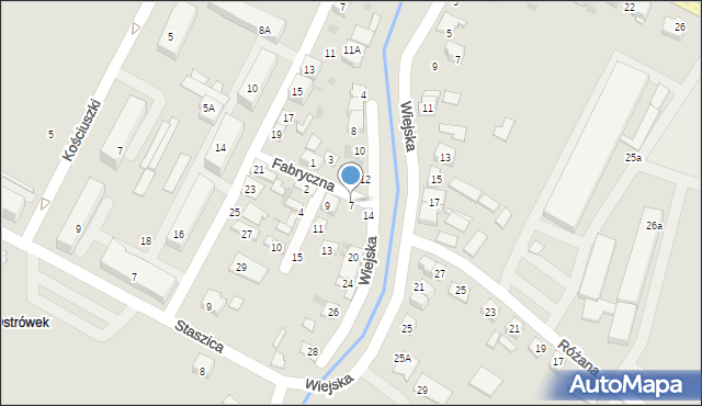 Ostrowiec Świętokrzyski, Fabryczna, 7, mapa Ostrowiec Świętokrzyski