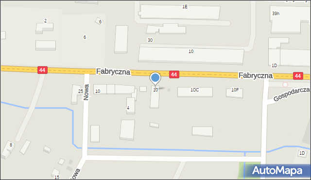 Oświęcim, Fabryczna, 10, mapa Oświęcimia