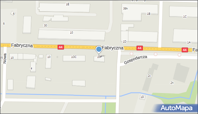 Oświęcim, Fabryczna, 10F, mapa Oświęcimia