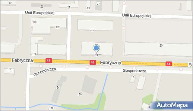 Oświęcim, Fabryczna, 1A, mapa Oświęcimia