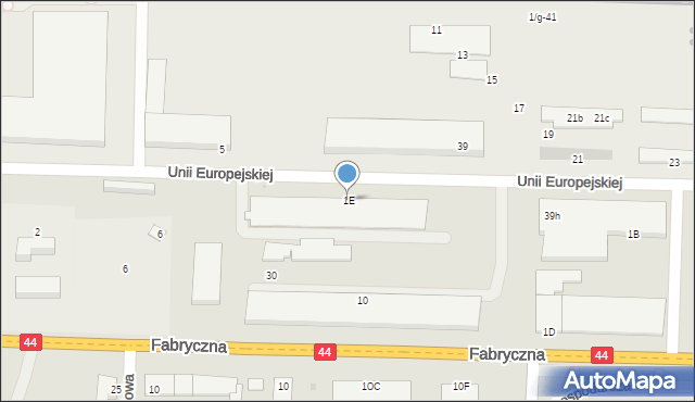 Oświęcim, Fabryczna, 1E, mapa Oświęcimia