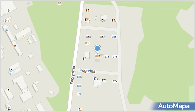 Pionki, Fabryczna, 87b, mapa Pionki