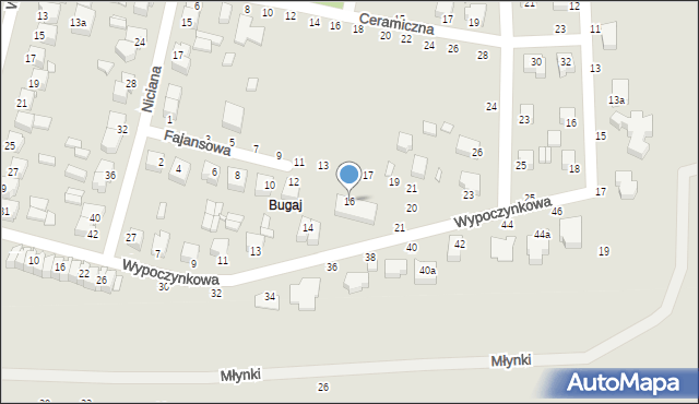 Piotrków Trybunalski, Fajansowa, 16, mapa Piotrków Trybunalski