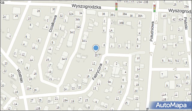 Płock, Fabryczna, 10, mapa Płock