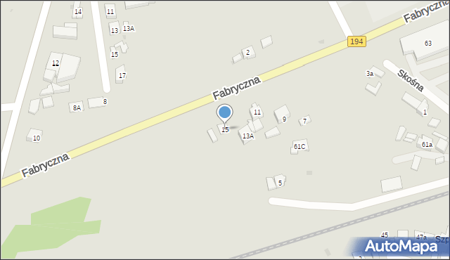 Pobiedziska, Fabryczna, 15, mapa Pobiedziska