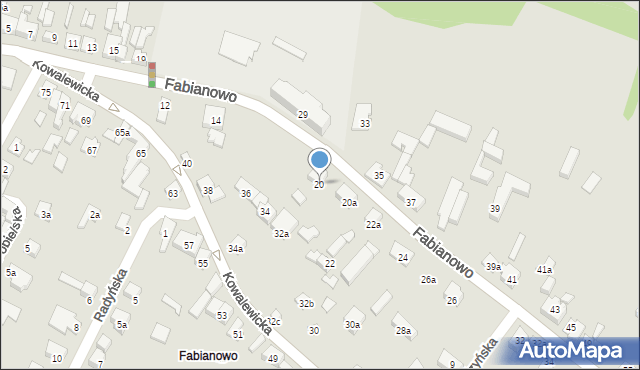 Poznań, Fabianowo, 20, mapa Poznania