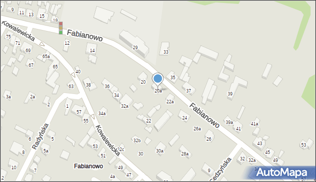 Poznań, Fabianowo, 20a, mapa Poznania