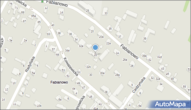 Poznań, Fabianowo, 22, mapa Poznania