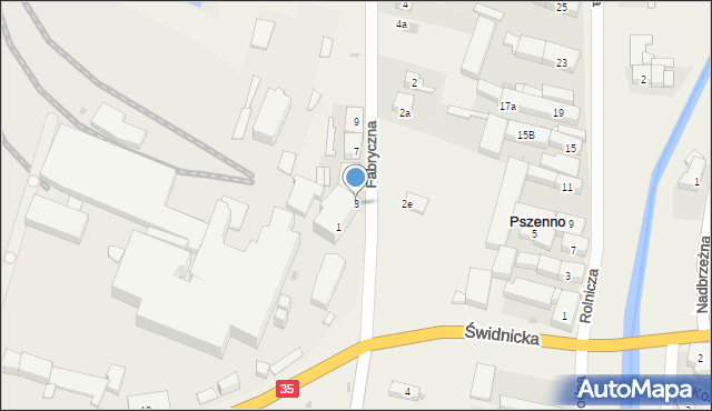 Pszenno, Fabryczna, 3, mapa Pszenno