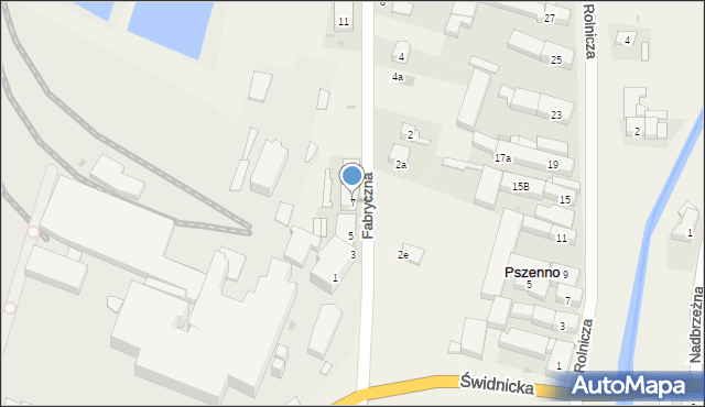 Pszenno, Fabryczna, 7, mapa Pszenno