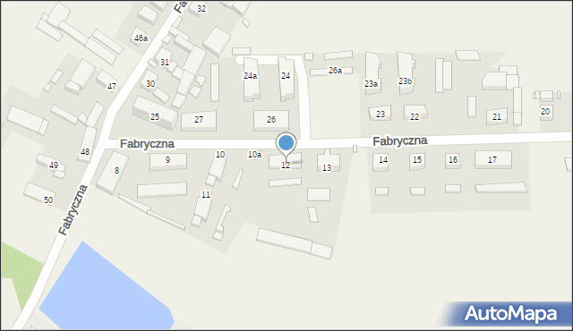 Pudliszki, Fabryczna, 12, mapa Pudliszki