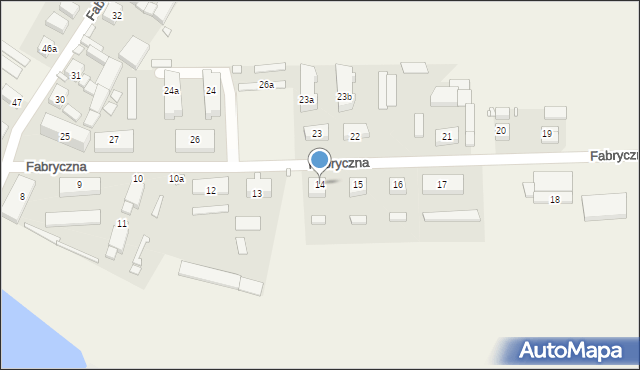 Pudliszki, Fabryczna, 14, mapa Pudliszki