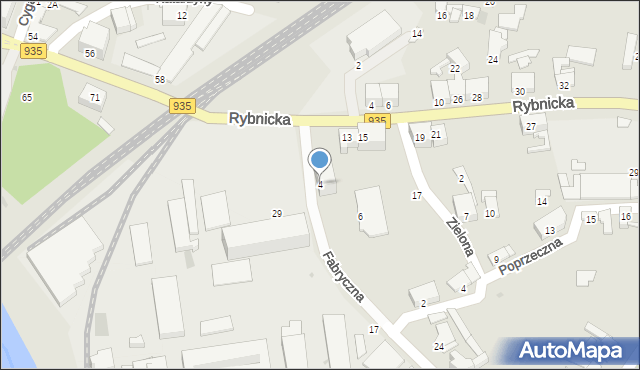 Racibórz, Fabryczna, 4, mapa Racibórz