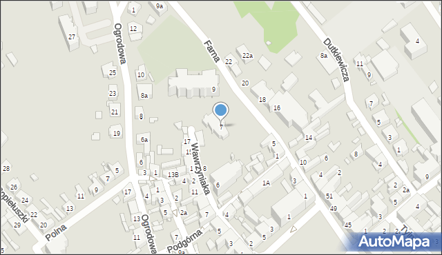 Śrem, Farna, 7, mapa Śrem