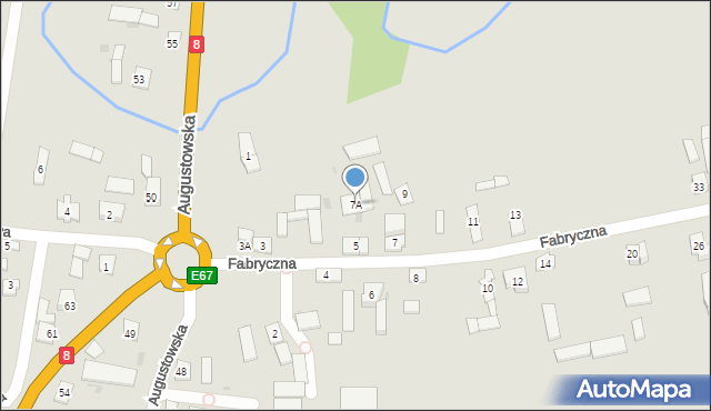 Suchowola, Fabryczna, 7A, mapa Suchowola