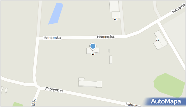 Szczecinek, Fabryczna, 22, mapa Szczecinek