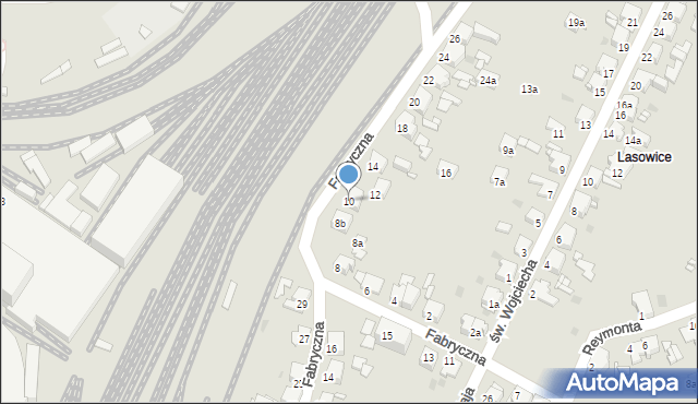 Tarnowskie Góry, Fabryczna, 10, mapa Tarnowskie Góry