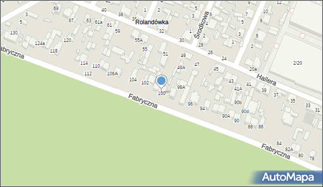Tomaszów Mazowiecki, Fabryczna, 100, mapa Tomaszów Mazowiecki