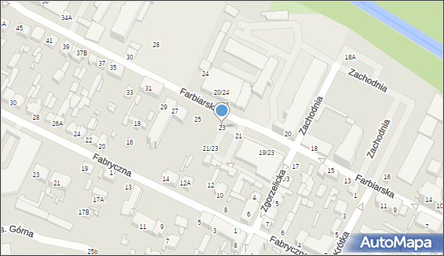 Tomaszów Mazowiecki, Farbiarska, 23, mapa Tomaszów Mazowiecki