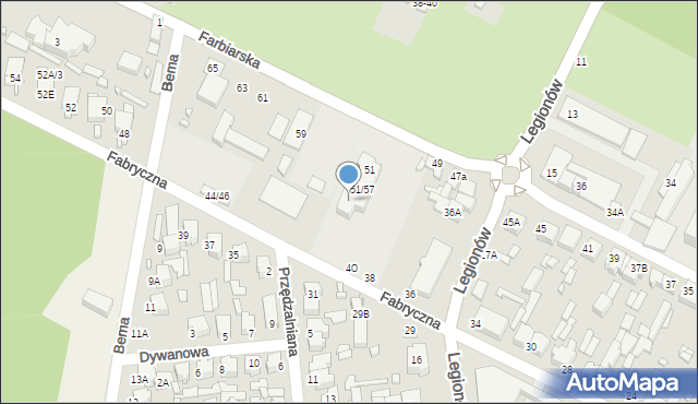 Tomaszów Mazowiecki, Farbiarska, 57, mapa Tomaszów Mazowiecki