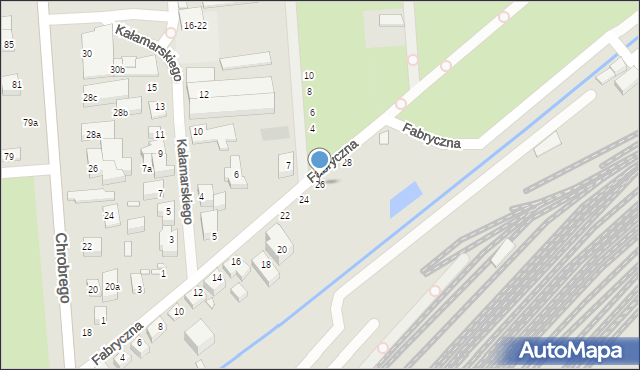 Toruń, Fabryczna, 26, mapa Torunia