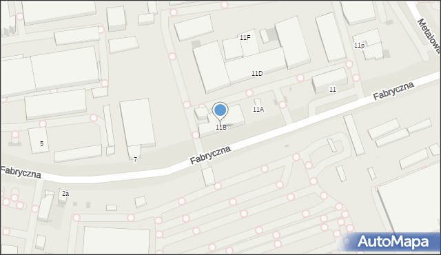 Tychy, Fabryczna, 11B, mapa Tychów